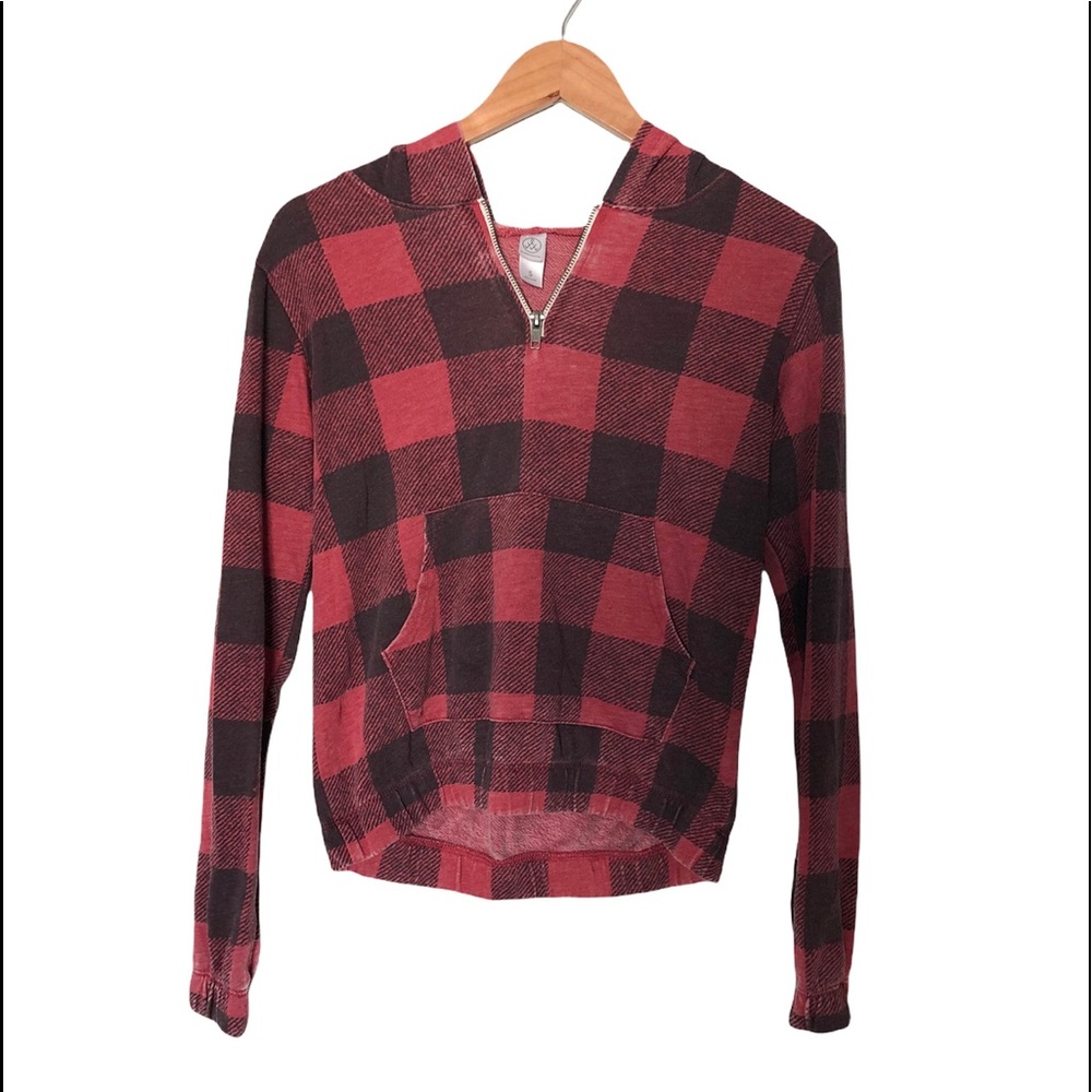 Alternative apparel plaid hooded sweatshirt